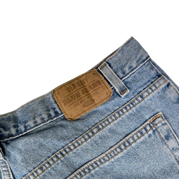 Vintage Y2K Old Navy Mens 36 Actual 34x9.5 Denim Shorts Grunge Dadcore Cotton - Picture 5 of 6